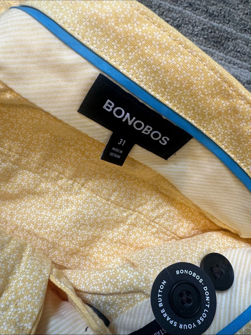 Bonobos Yellow Flat-Front Chino Shorts